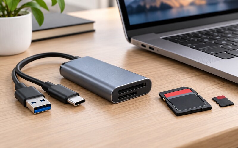 SD ve microSD kartlarla kullanılan çoklu kart okuyucu