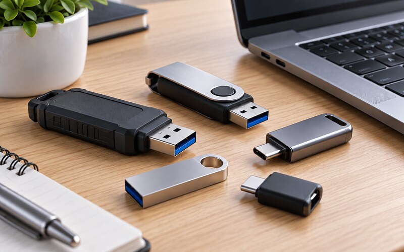 Farklı bağlantı tiplerine sahip USB bellekler